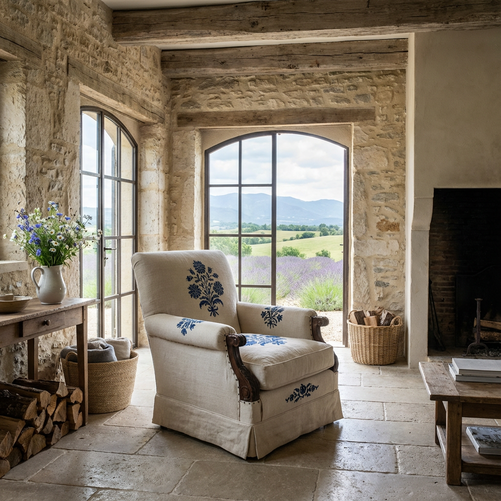 Elegant massage chair in a French Country interior